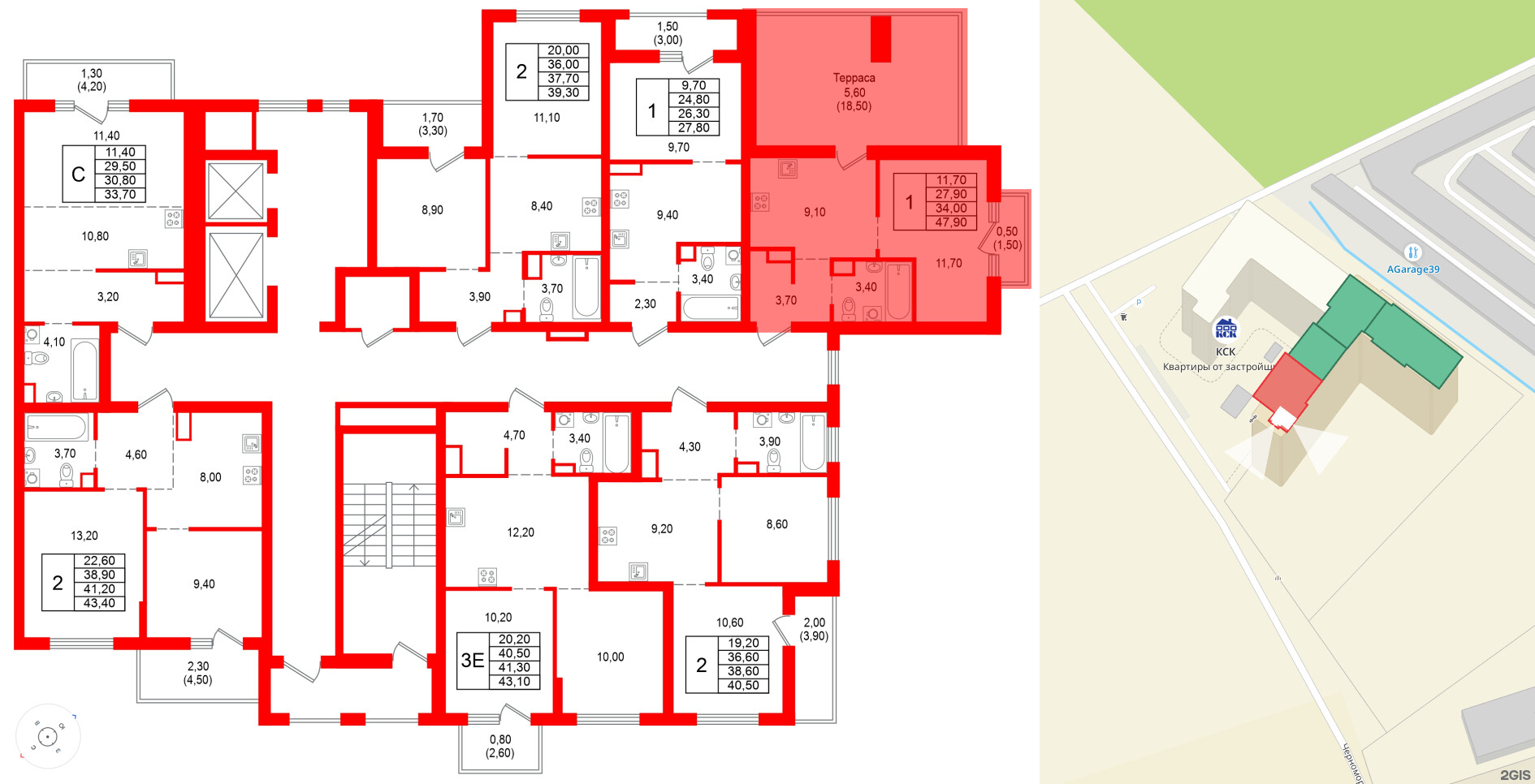 Квартира в ЖК Альпенштадт, 1 комнатная, 34 м², 8 этаж