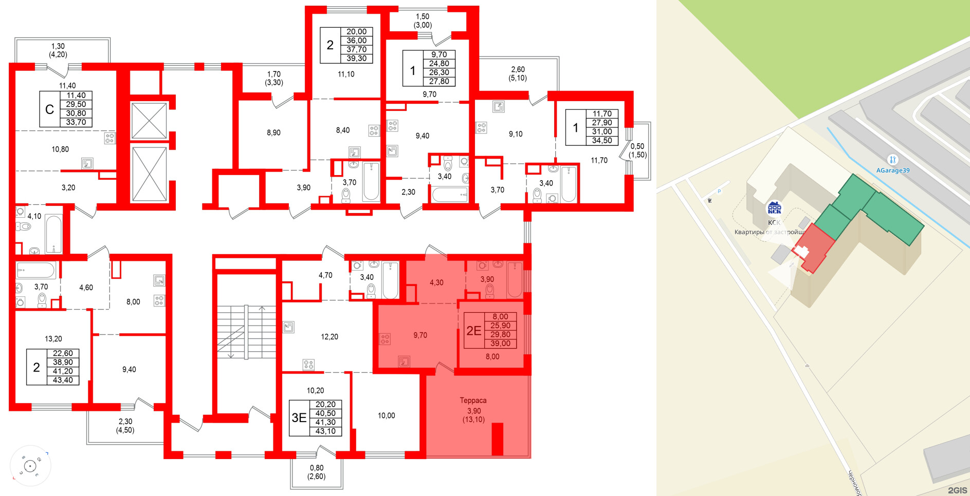 Квартира в ЖК Альпенштадт, 1 комнатная, 29.8 м², 11 этаж