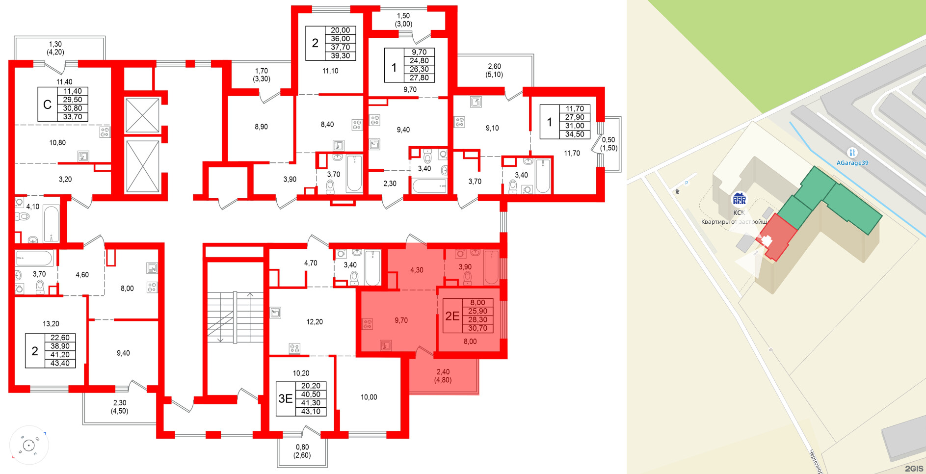 Квартира в ЖК Альпенштадт, 1 комнатная, 28.3 м², 13 этаж