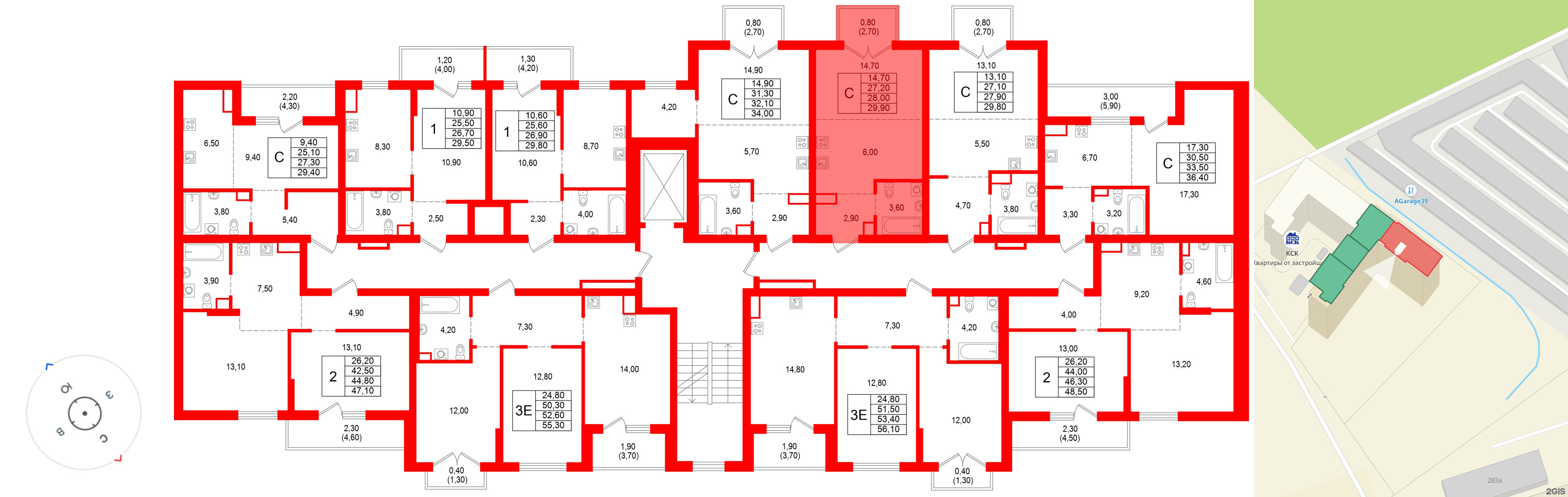Квартира в ЖК Альпенштадт, студия, 28 м², 2 этаж