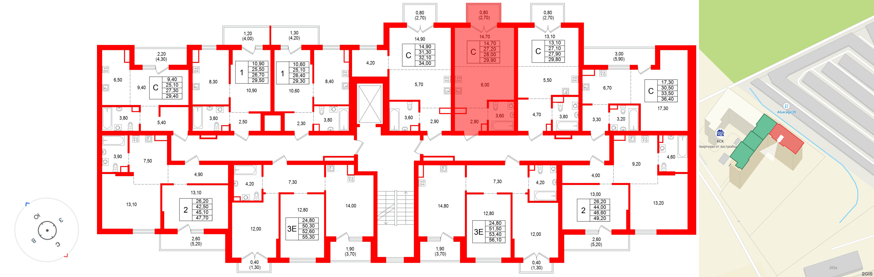 Квартира в ЖК Альпенштадт, студия, 28 м², 8 этаж