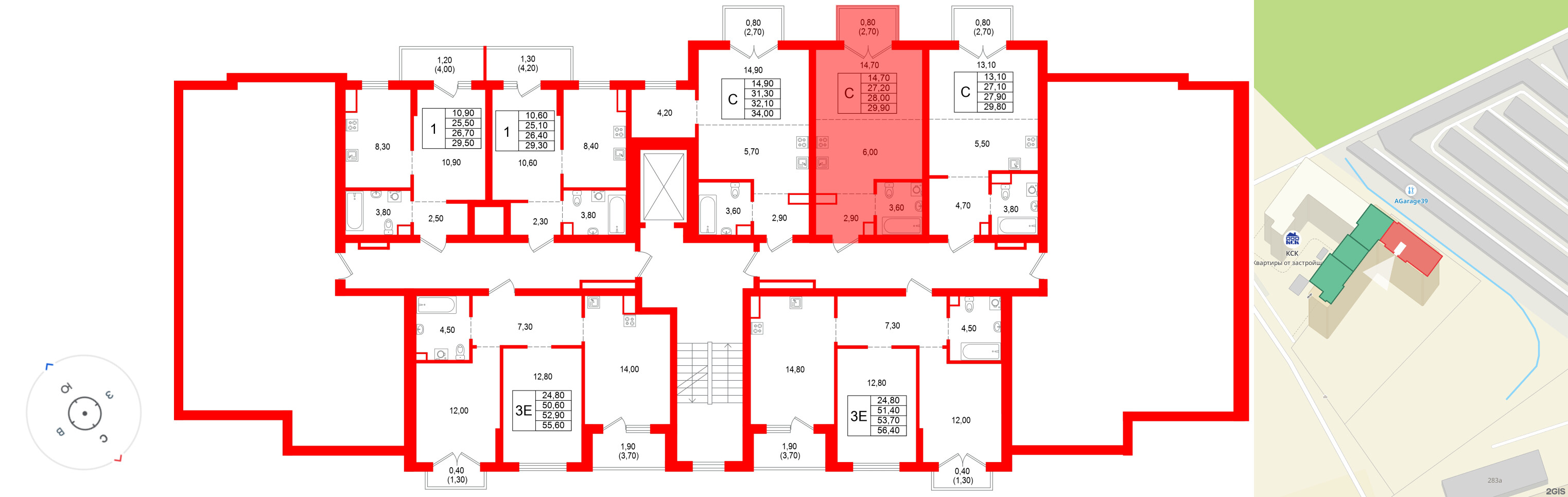 Квартира в ЖК Альпенштадт, студия, 28 м², 9 этаж