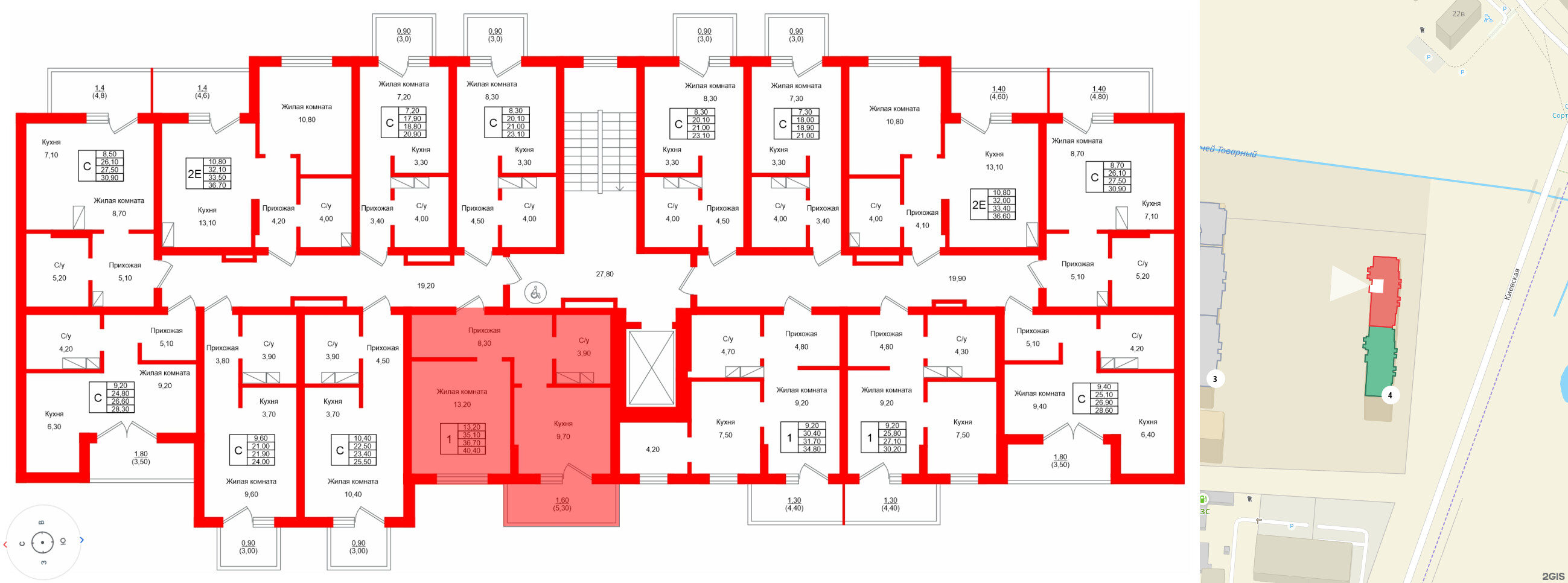 Квартира в ЖК Левада, 1 комнатная, 36.7 м², 4 этаж