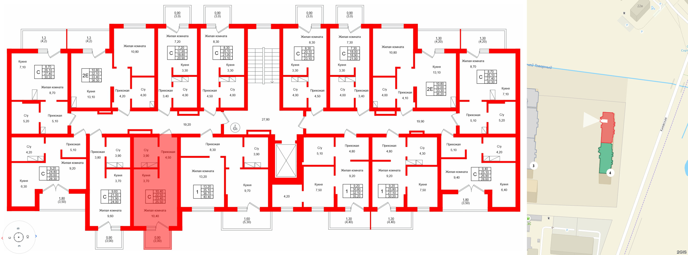 Квартира в ЖК Левада, студия, 23.4 м², 2 этаж