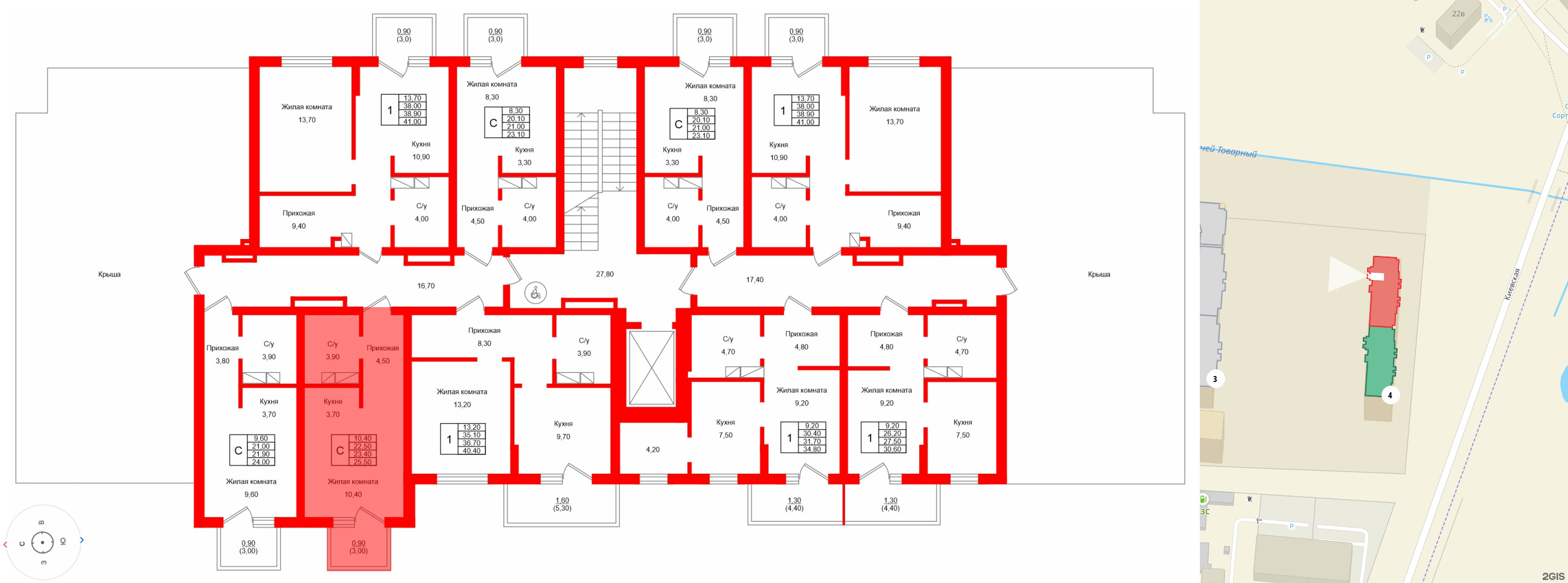 Квартира в ЖК Левада, студия, 23.4 м², 9 этаж
