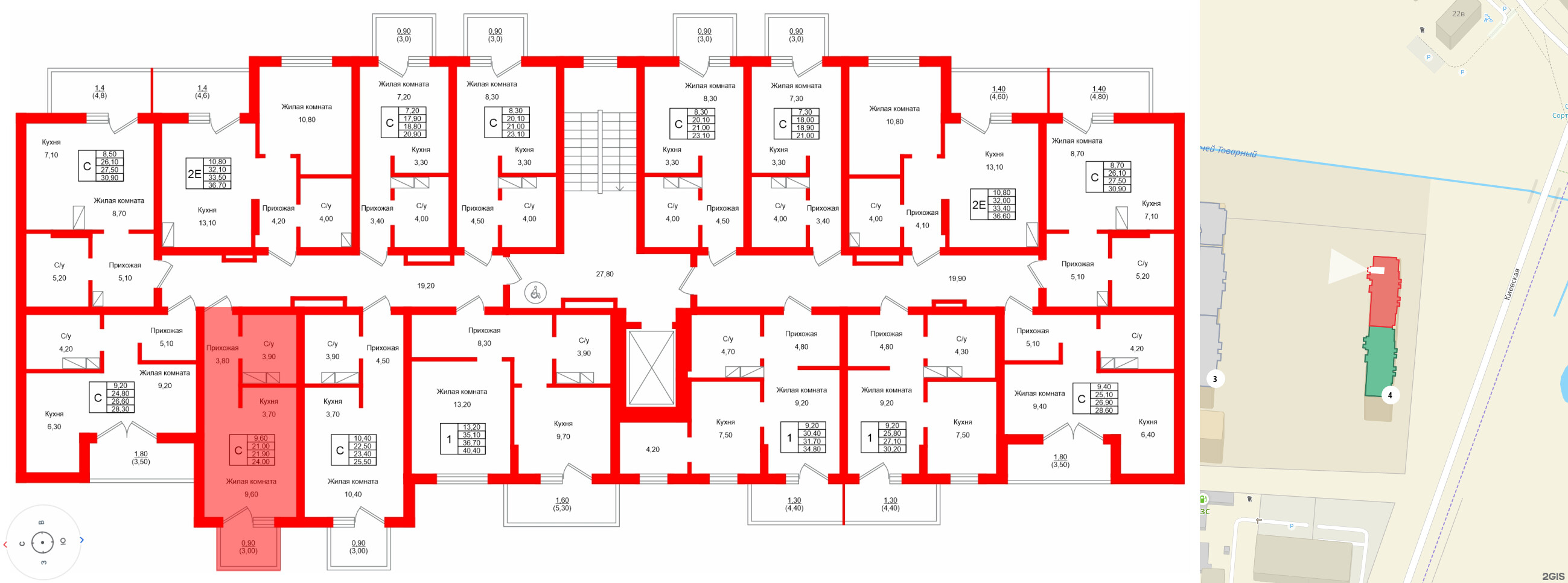 Квартира в ЖК Левада, студия, 21.9 м², 8 этаж