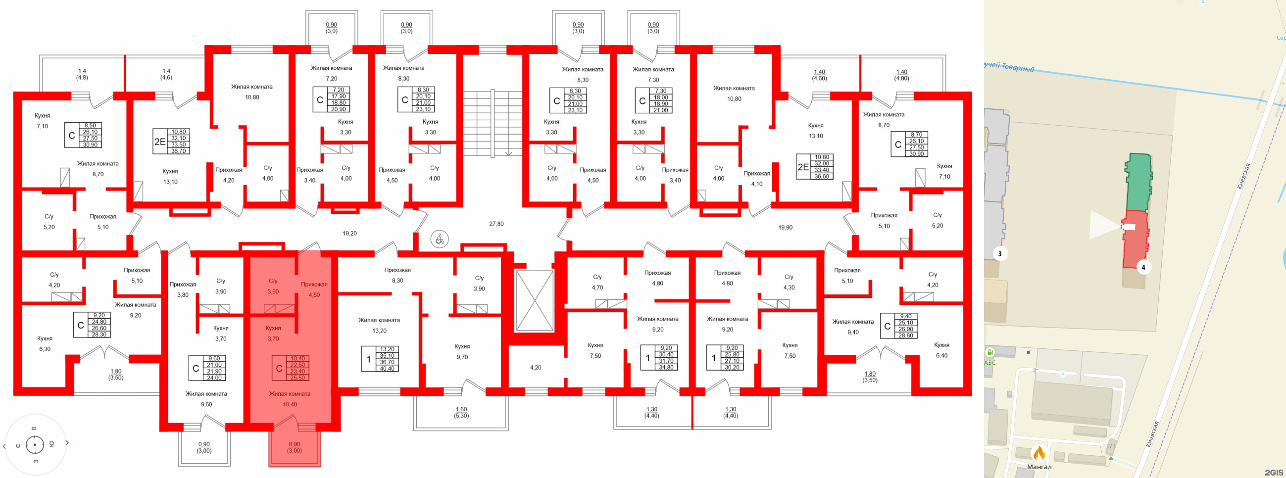 Квартира в ЖК Левада, студия, 23.4 м², 7 этаж