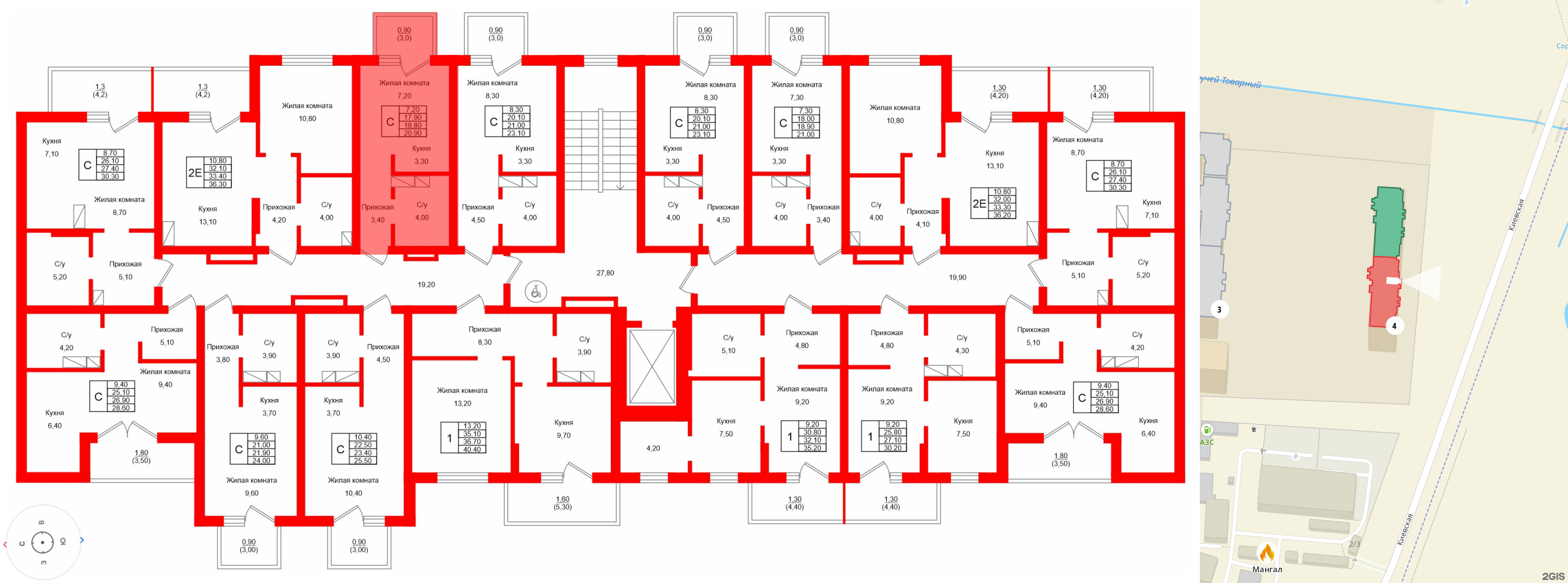 Квартира в ЖК Левада, студия, 18.8 м², 2 этаж