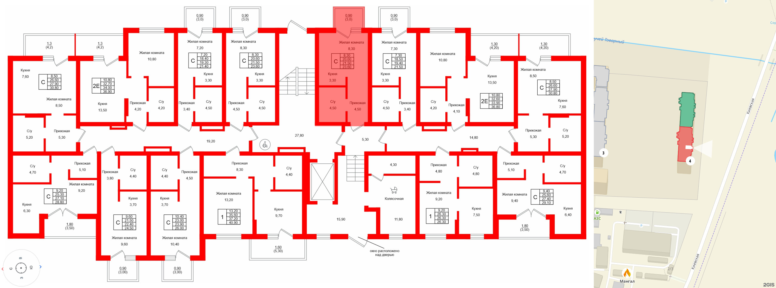 Квартира в ЖК Левада, студия, 21.5 м², 1 этаж