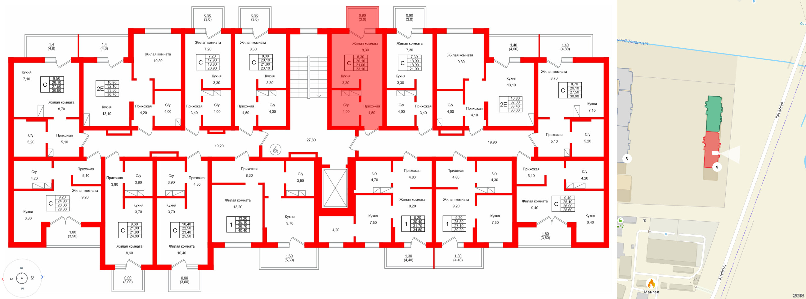 Квартира в ЖК Левада, студия, 21 м², 8 этаж