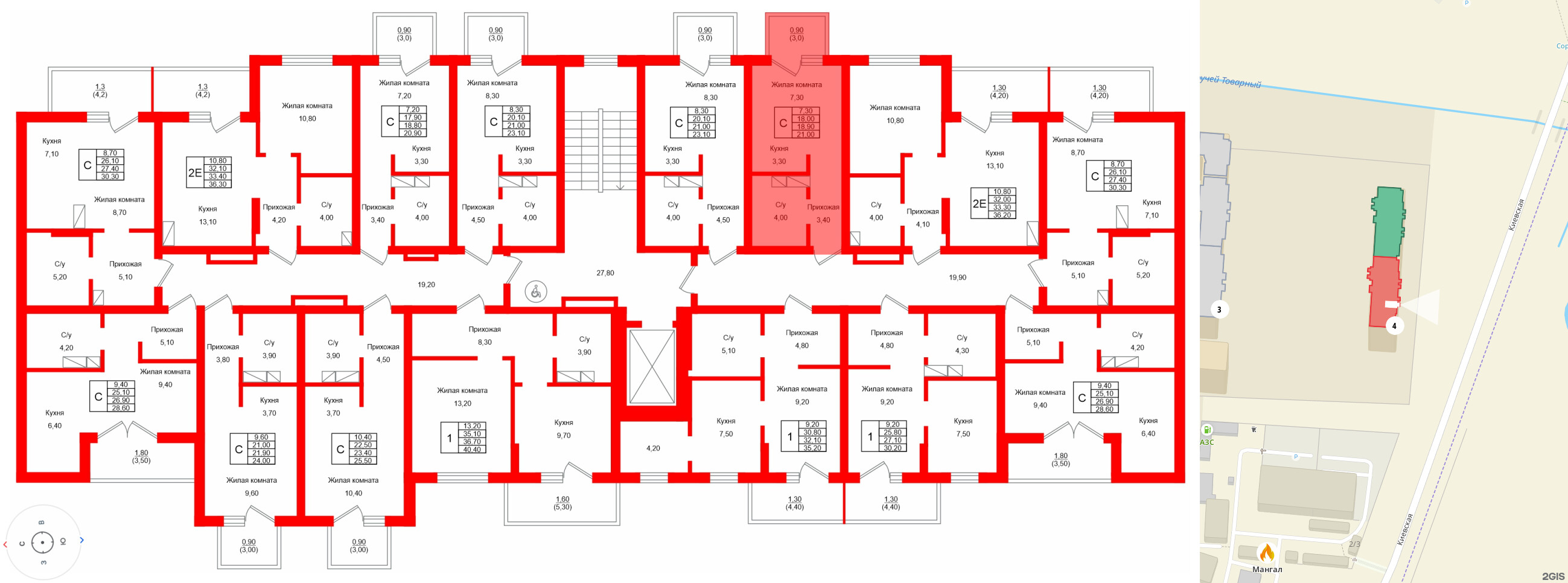 Квартира в ЖК Левада, студия, 18.9 м², 2 этаж