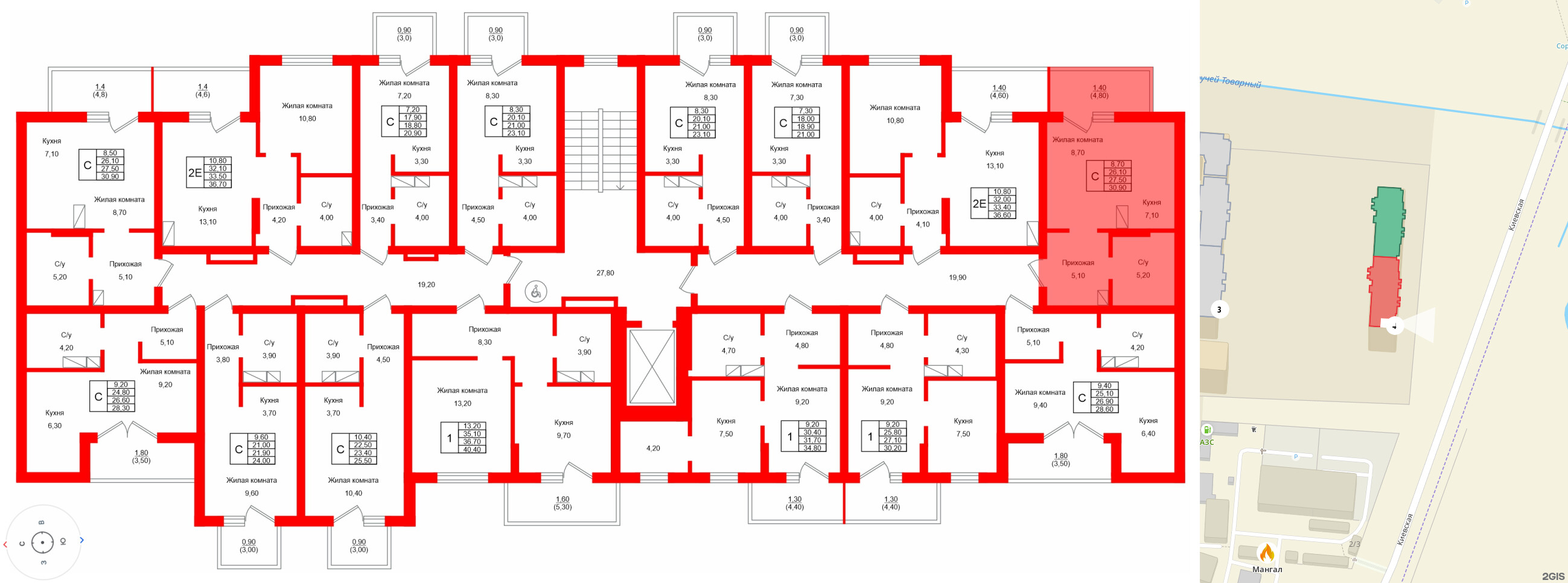 Квартира в ЖК Левада, студия, 27.5 м², 4 этаж