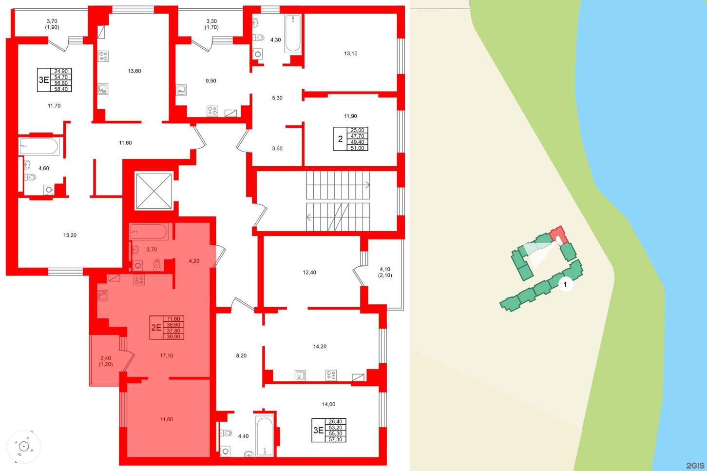Квартира в ЖК Виридиан, 1 комнатная, 37.8 м², 3 этаж