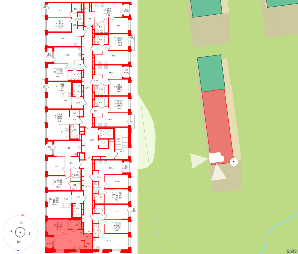 Квартира в ЖК «Кольский», 1 комнатная, 35.82 м², 10 этаж