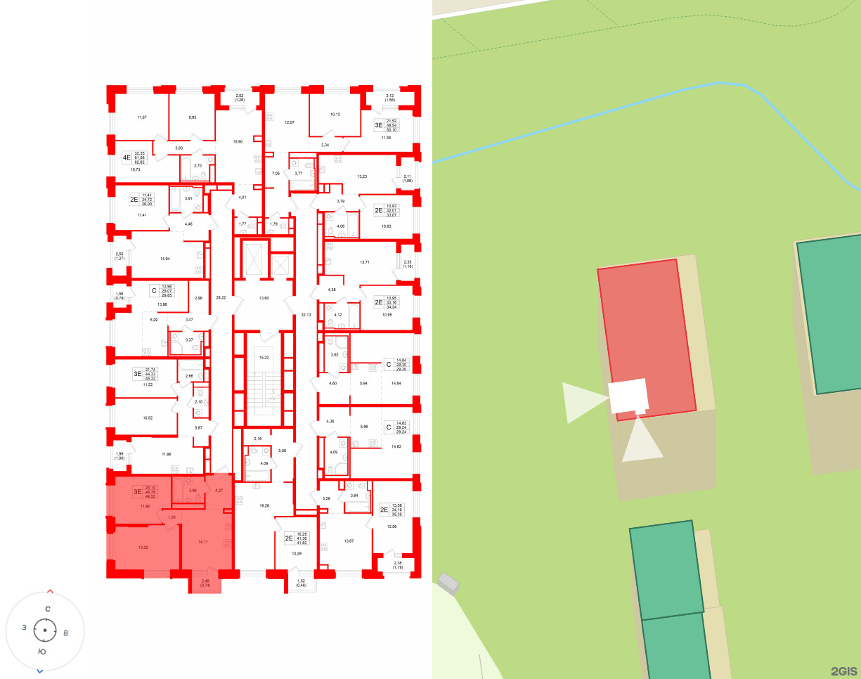 Квартира в ЖК «Кольский», 2 комнатная, 49.52 м², 9 этаж