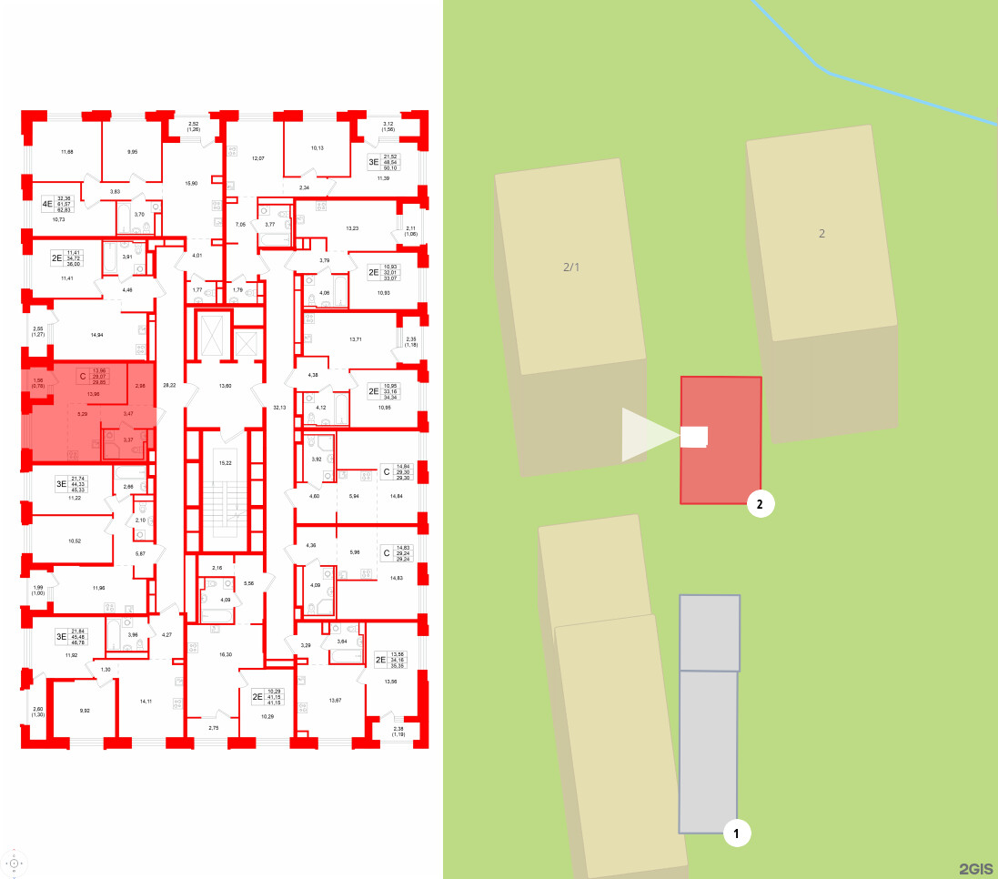 Квартира в ЖК GloraX Кольский, студия, 29.85 м², 2 этаж
