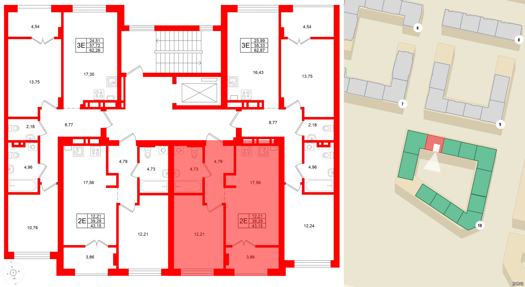 Квартира в ЖК «Включи», 1 комнатная, 43.15 м², 4 этаж