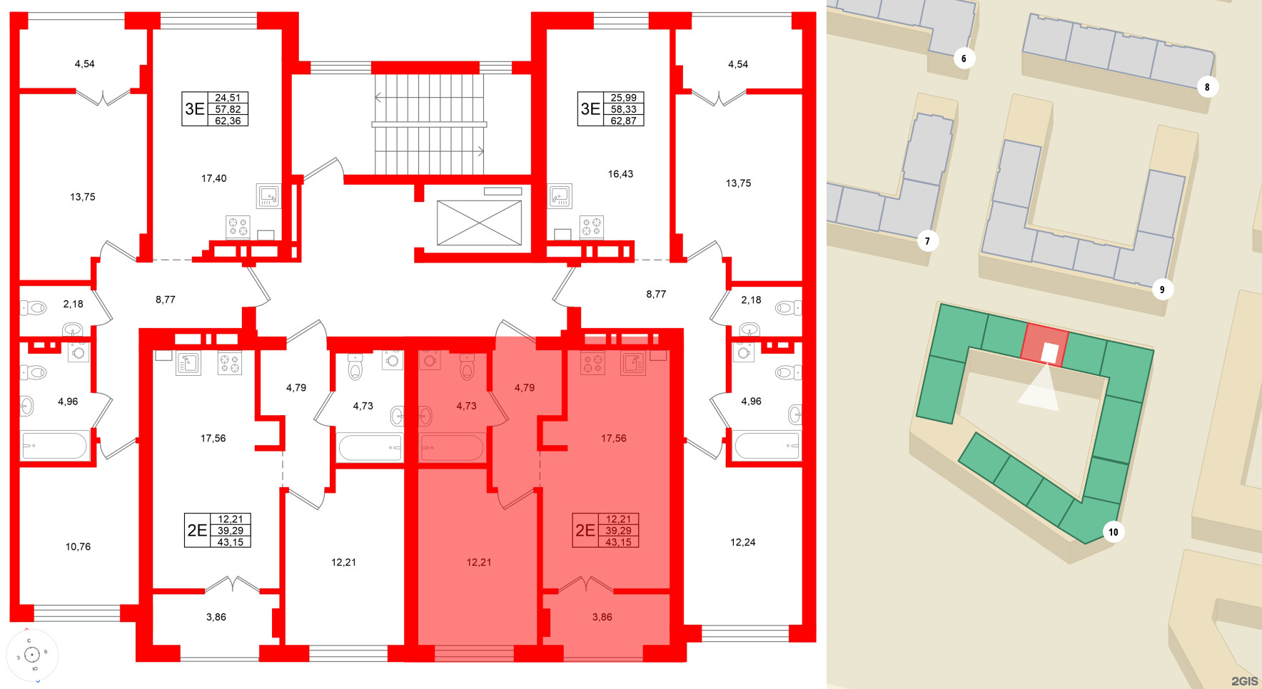 Квартира в ЖК «Включи», 1 комнатная, 43.15 м², 5 этаж