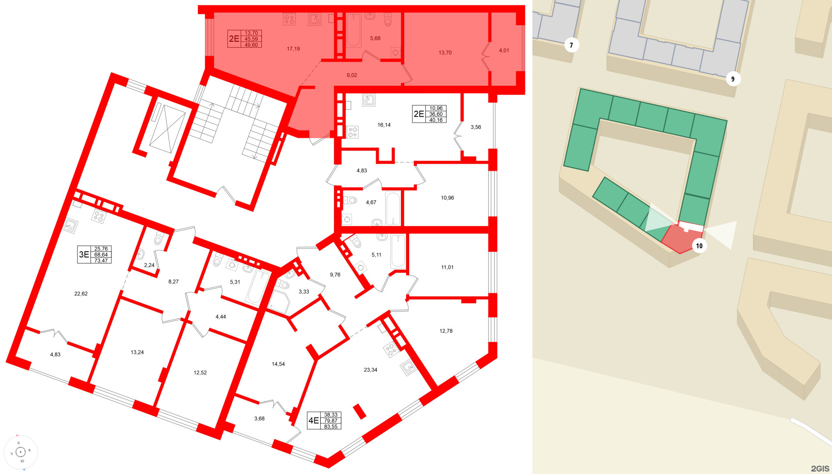 Квартира в ЖК «Включи», 1 комнатная, 49.6 м², 4 этаж