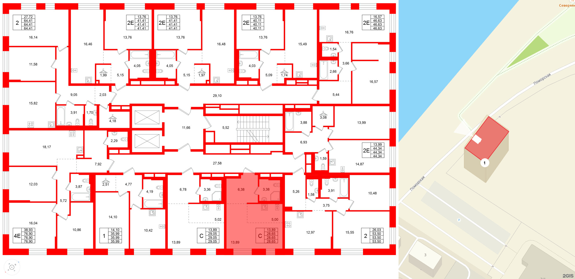 Квартира в ЖК Кольские огни, студия, 28.65 м², 6 этаж