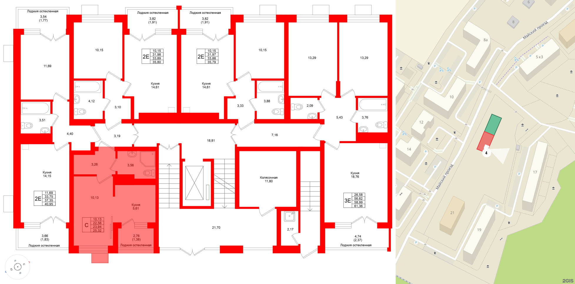 Квартира в ЖК Lake City-4, студия, 23.94 м², 1 этаж
