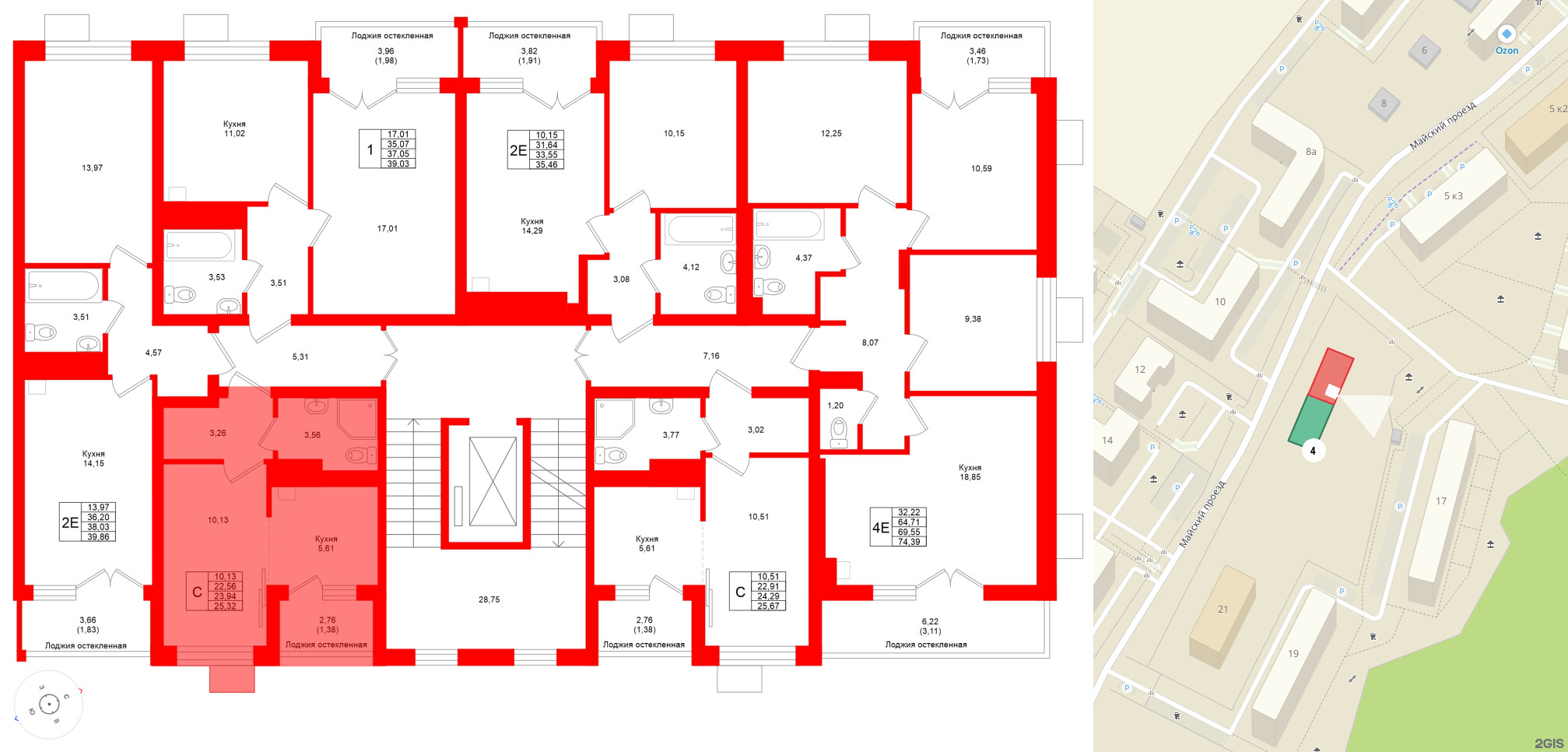 Квартира в ЖК Lake City-4, студия, 23.94 м², 5 этаж